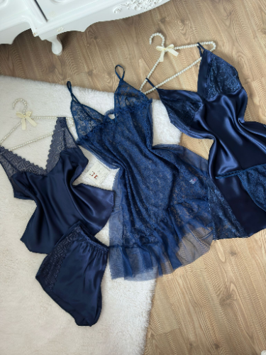 Büyük Beden Lacivert Çeyiz Seti