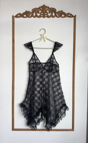 Büyük Beden Siyah Dantel Gecelik