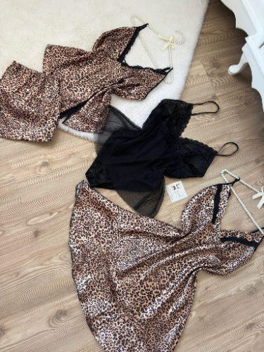 Büyük Beden Leopar Çeyiz Seti