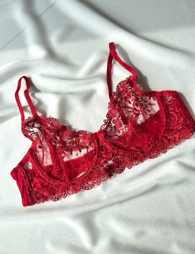 Elfida Kırmızı Büyük Beden C Cup Brode Takım