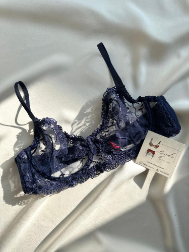 Büyük Beden C cup Lacivert Sütyen Takımı