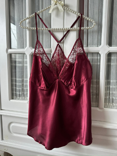 Büyük Beden Mürdüm Saten Şortlu Takım