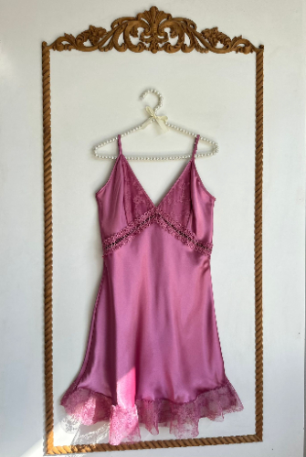 Büyük Beden Saten Gül Kurusu Gecelik