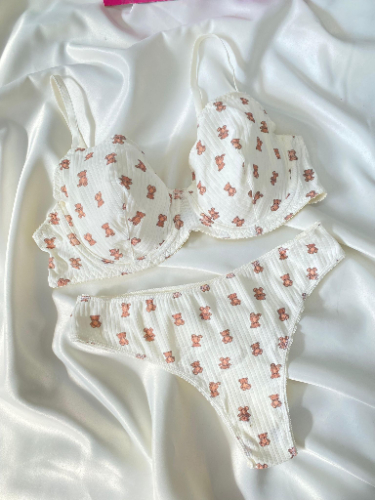 Teddy Pamuklu Sütyen Takımı / C Cup