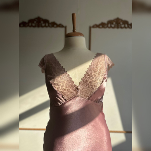 Büyük Beden Vizon Saten Gecelik