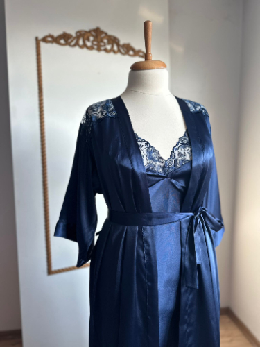 Lacivert Uzun Sabahlık