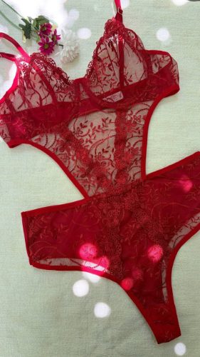 Elfida C cup Bodysuit / Kırmızı