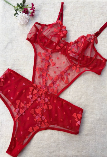 Belinda C cup Bodysuit / Kırmızı