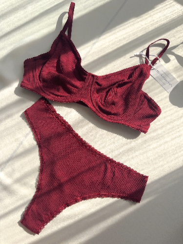 Mira C cup Pamuklu Sütyen Takımı / Bordo