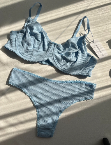 Mira C cup Pamuklu Sütyen Takımı / Bebe Mavisi
